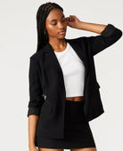Payton Open Front Blazer Black - PINK ARROWS