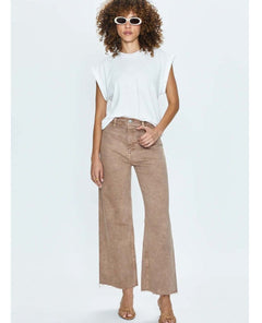 Penny Crop High Rise Wide Cashew - PINK ARROWS