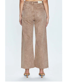 Penny Crop High Rise Wide Cashew - PINK ARROWS