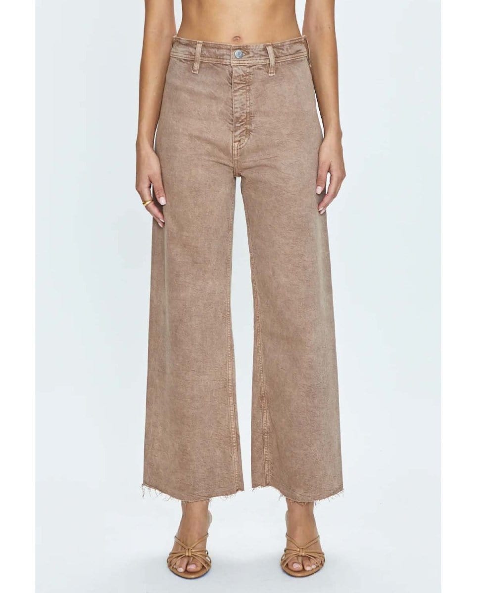 Penny Crop High Rise Wide Cashew - PINK ARROWS
