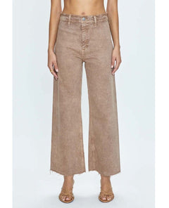 Penny Crop High Rise Wide Cashew - PINK ARROWS