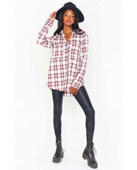 Perfect Plaid Layering Shirt Red Combo - PINK ARROWS