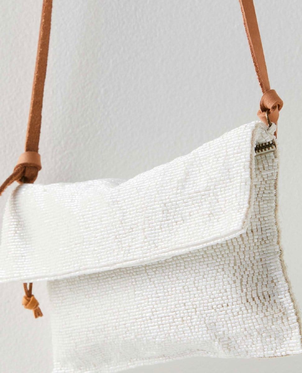 Plus One Embellished Cros Bag Ivory - PINK ARROWS