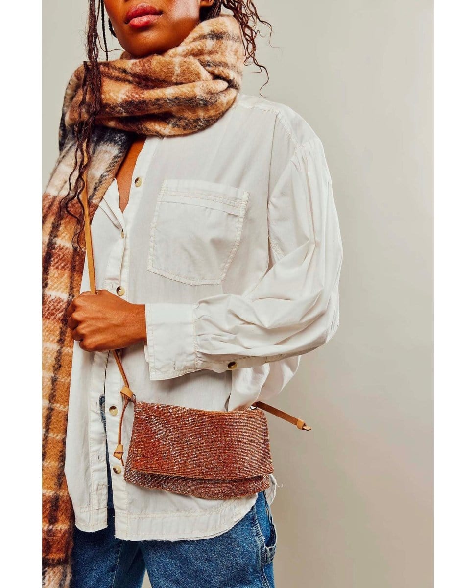 Plus One Embellished Cros Bag Weathered Brass - PINK ARROWS