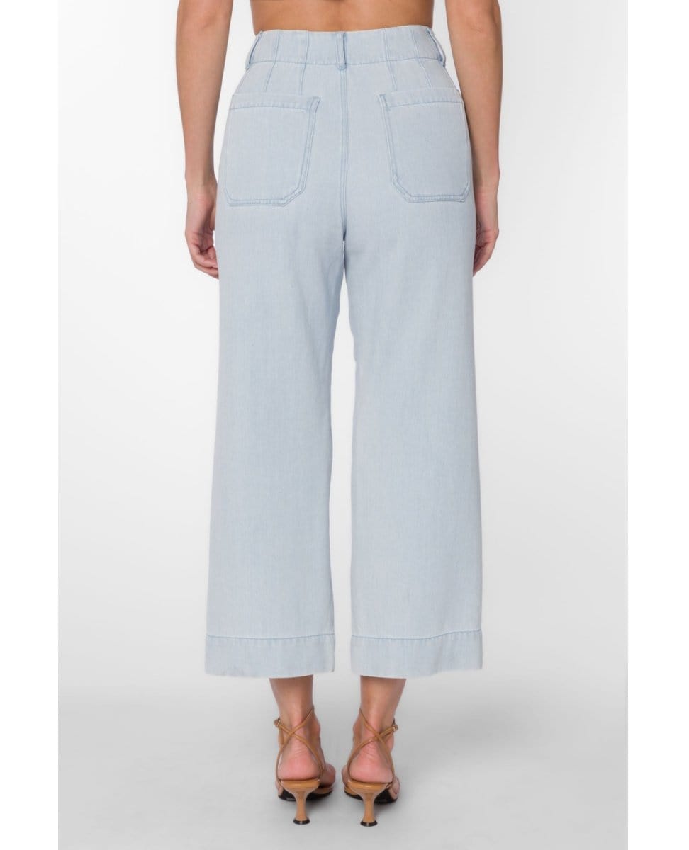 Powder Blue Alyx Wide Leg Crop Pant - PINK ARROWS
