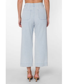 Powder Blue Alyx Wide Leg Crop Pant - PINK ARROWS