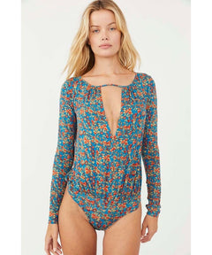 Printed Bodysuit Turquoise Combo - PINK ARROWS