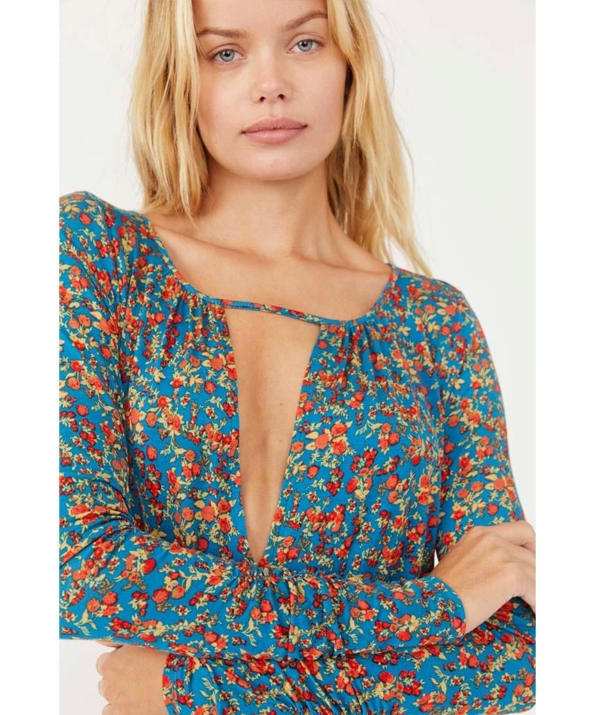 Printed Bodysuit Turquoise Combo - PINK ARROWS