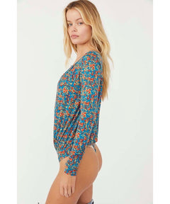 Printed Bodysuit Turquoise Combo - PINK ARROWS