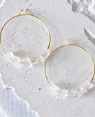 Quartz Nugget Hoop Earrings - PINK ARROWS
