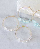 Quartz Nugget Hoop Earrings - PINK ARROWS