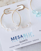 Quartz Nugget Hoop Earrings - PINK ARROWS