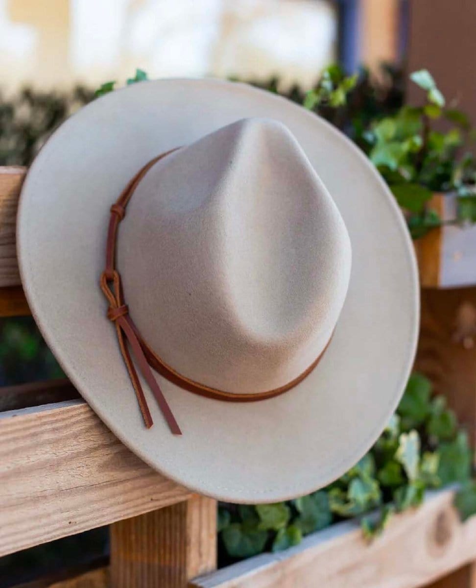 Restocked Billie Felt Fedora Taupe - PINK ARROWS