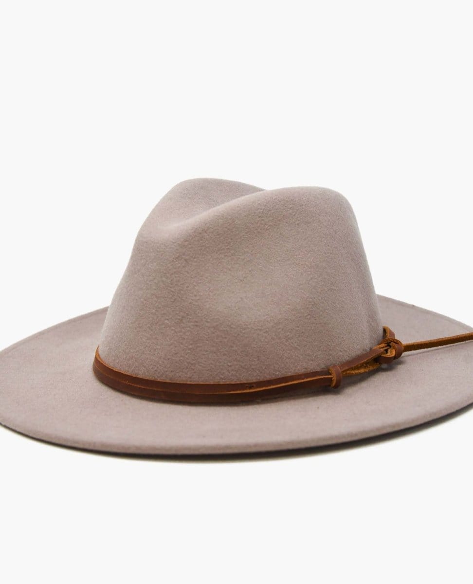 Restocked Billie Felt Fedora Taupe - PINK ARROWS