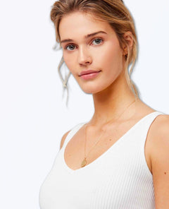 Restocked Solid Ribbed Brami White - PINK ARROWS