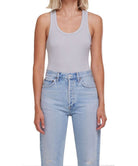Rib Tank Bodysuit Light Grey - PINK ARROWS