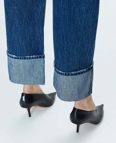 Rider High Rise Cuffed Straight Fulton Jean - PINK ARROWS