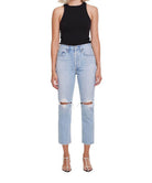 Riley Hi Rise Straight Crop Clear Skies - PINK ARROWS
