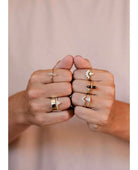 Ring Clear Quartz Point - PINK ARROWS