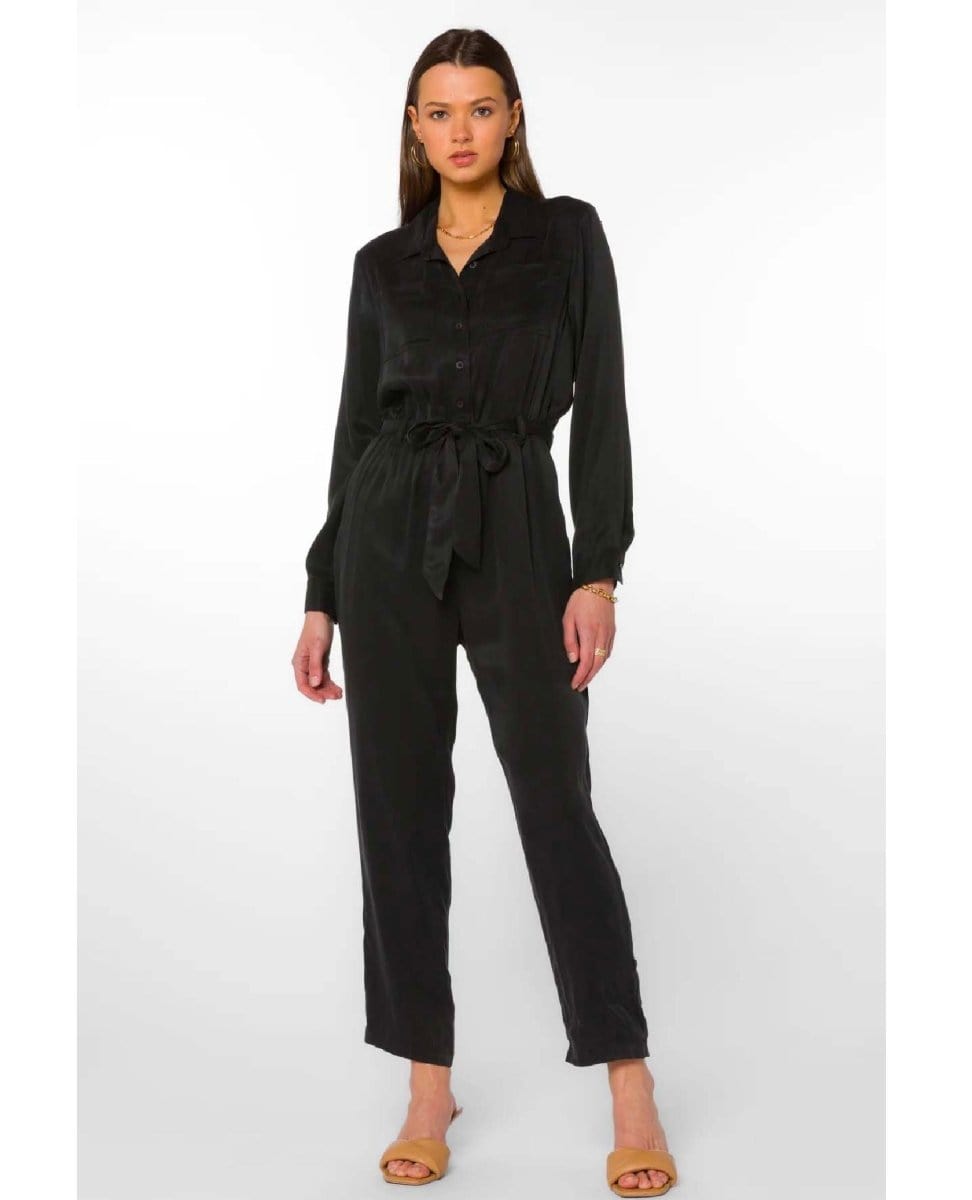 Rory Long Sleeve Jumpsuit Black - PINK ARROWS