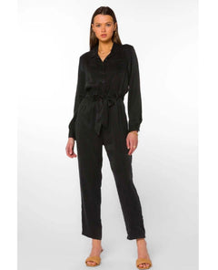 Rory Long Sleeve Jumpsuit Black - PINK ARROWS
