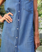 Rory Sleeveless Dress Vintage Indigo - PINK ARROWS