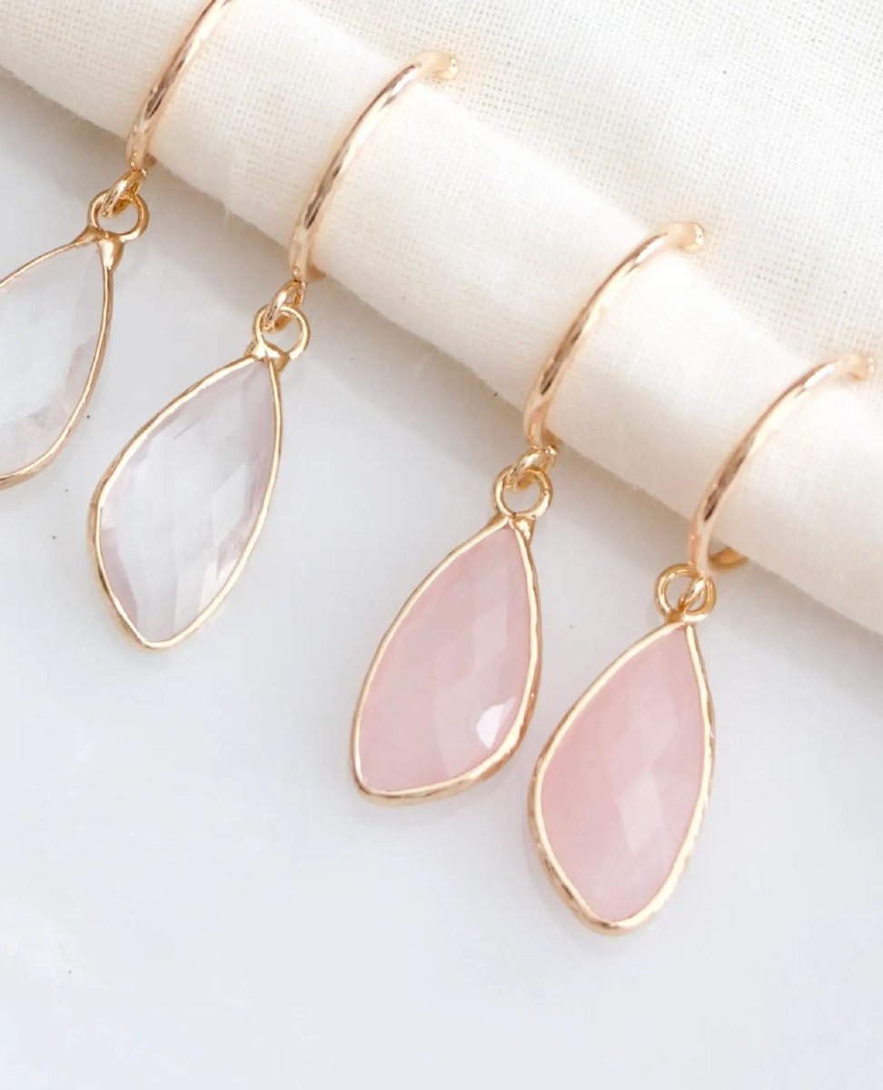 Rose Gold Hoop Earrings - PINK ARROWS