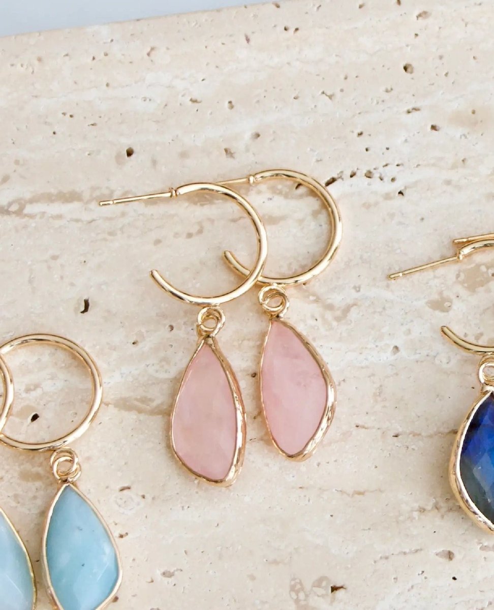 Rose Gold Hoop Earrings - PINK ARROWS