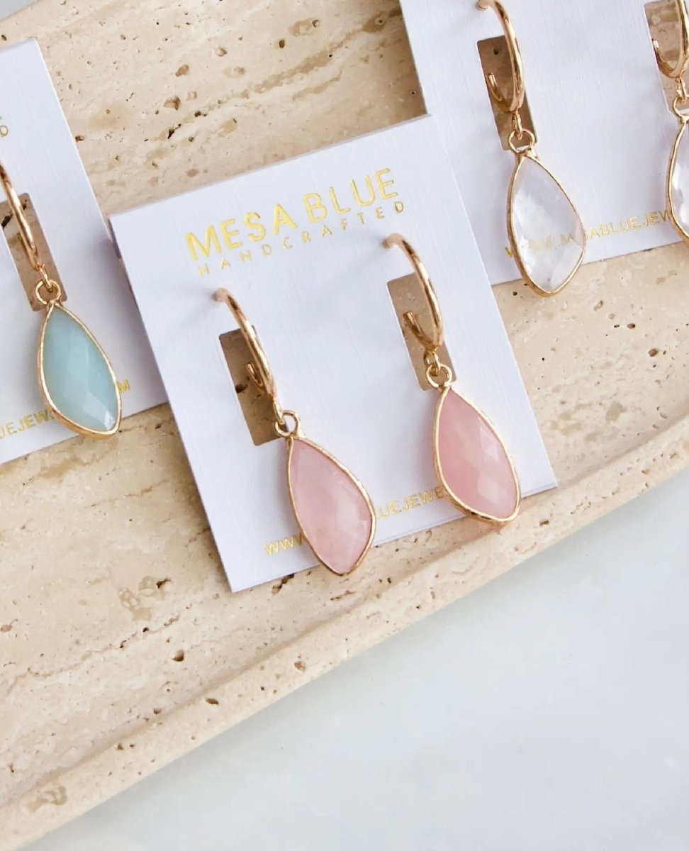 Rose Gold Hoop Earrings - PINK ARROWS