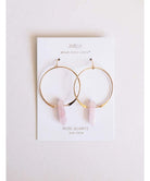 Rose Quartz Crystal Hoop - PINK ARROWS