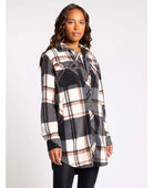 Roswell Plaid Jacket Brown Plaid - PINK ARROWS