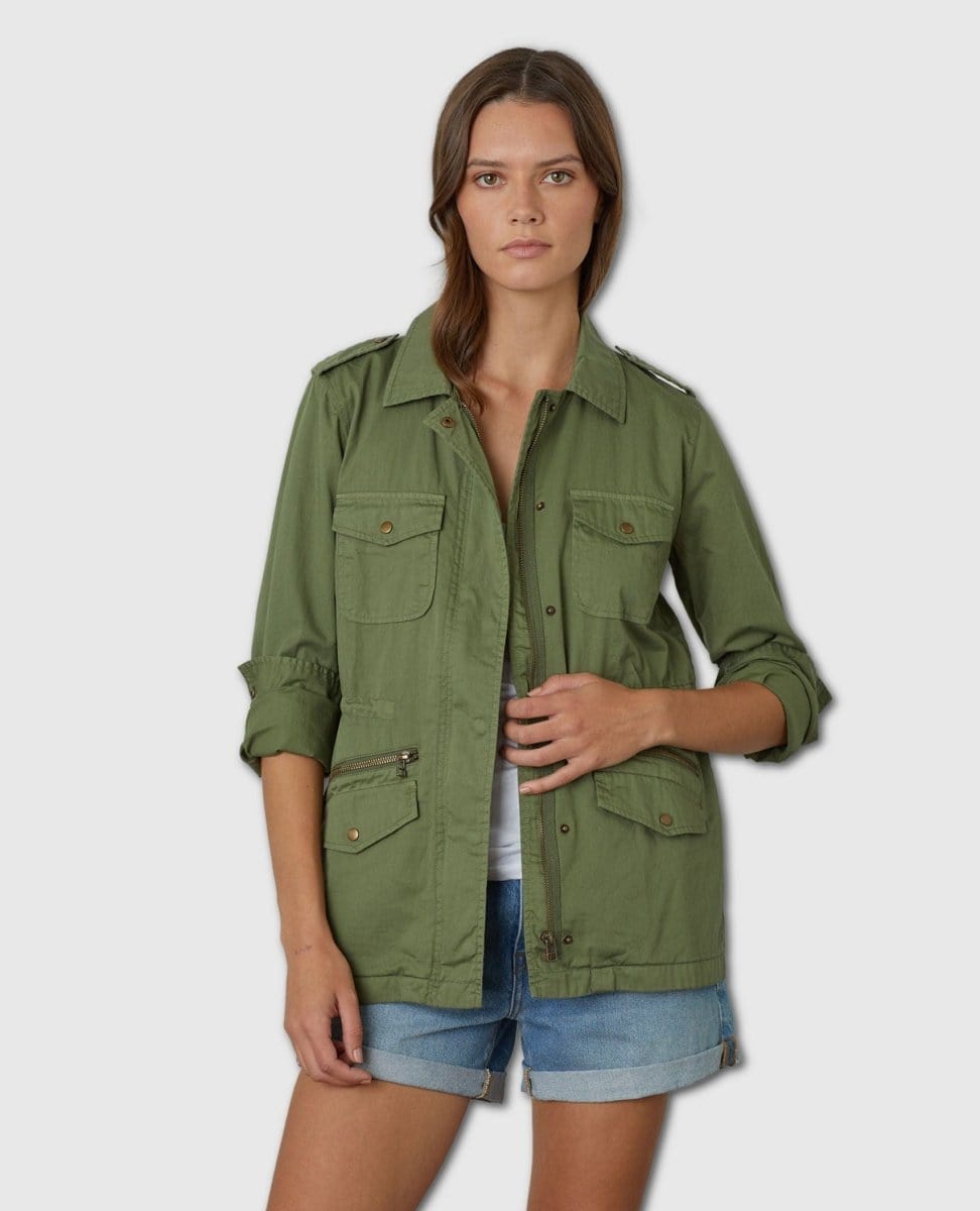 Ruby Army Jacket Moss - PINK ARROWS