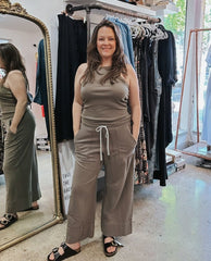 Sadie Drawstring Pant Olive - PINK ARROWS