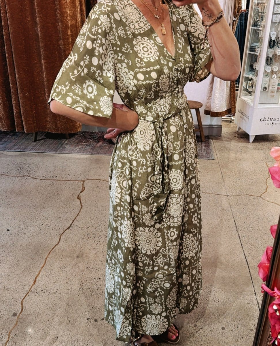 Samuel Dress Salvia Green - PINK ARROWS
