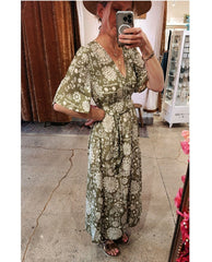 Samuel Dress Salvia Green - PINK ARROWS