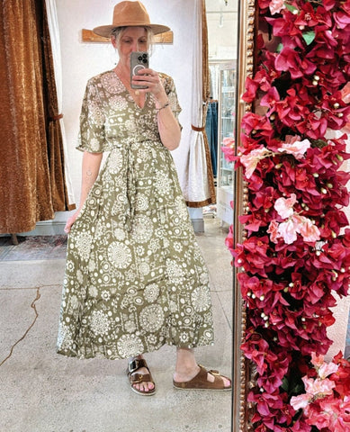 Samuel Dress Salvia Green - PINK ARROWS