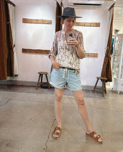 Savannah Shirt Dress Mink Combo - PINK ARROWS