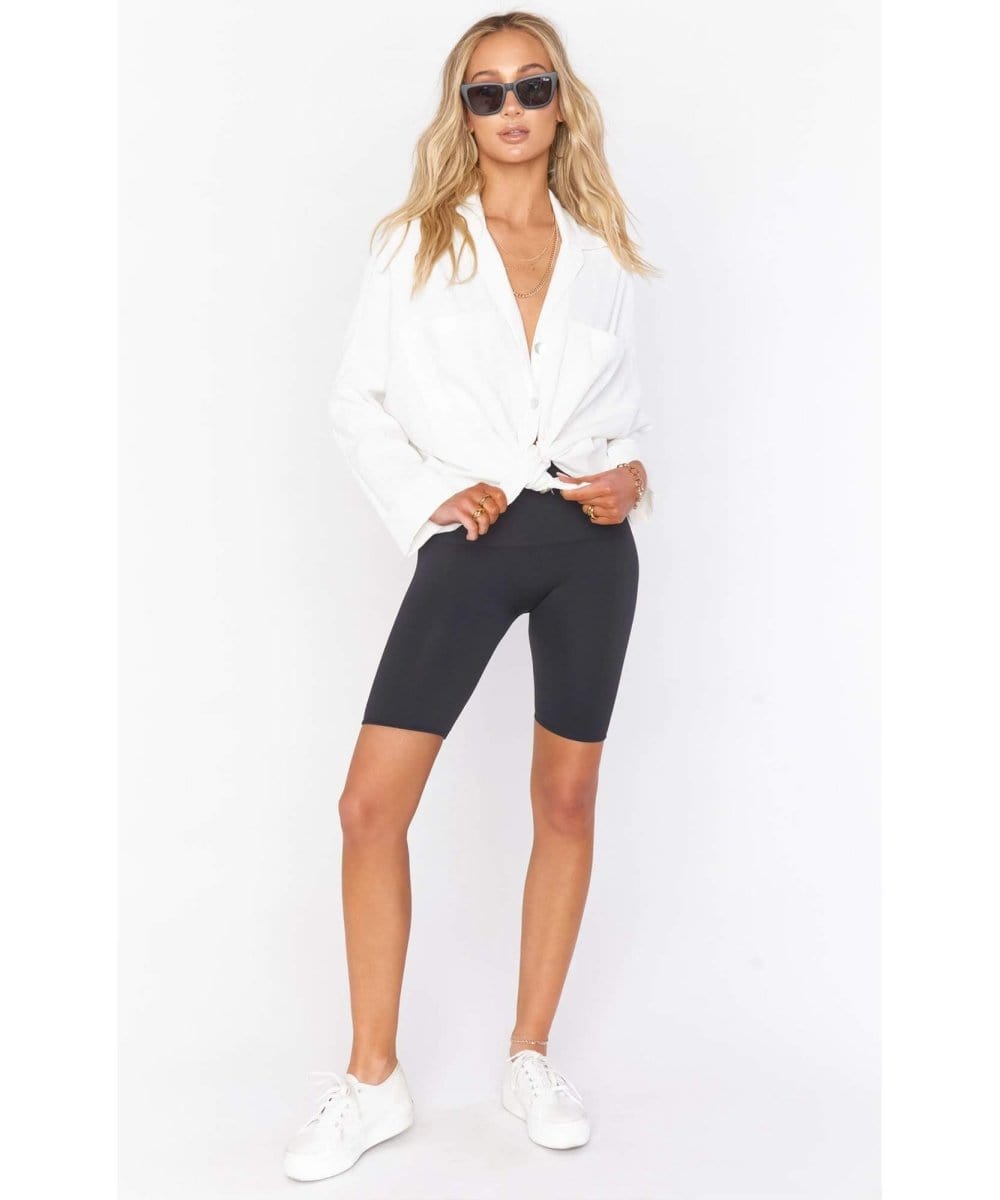 Seamless Black Bike Short - PINK ARROWS