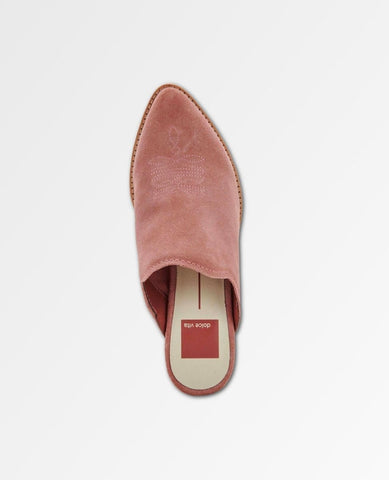Shiloh Mules in Blush Suede - PINK ARROWS