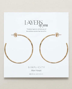 Simplicity Maxi Hoop Earrings 14k Gold - PINK ARROWS