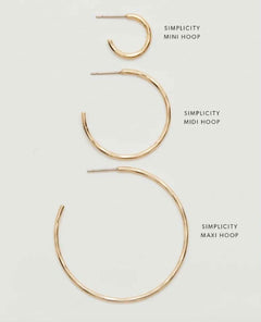 Simplicity Maxi Hoop Earrings 14k Gold - PINK ARROWS