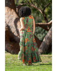 Sleeveless Boho Dress in Posey Print - PINK ARROWS