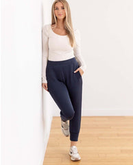 Slim Petite Pant 25" Navy - PINK ARROWS