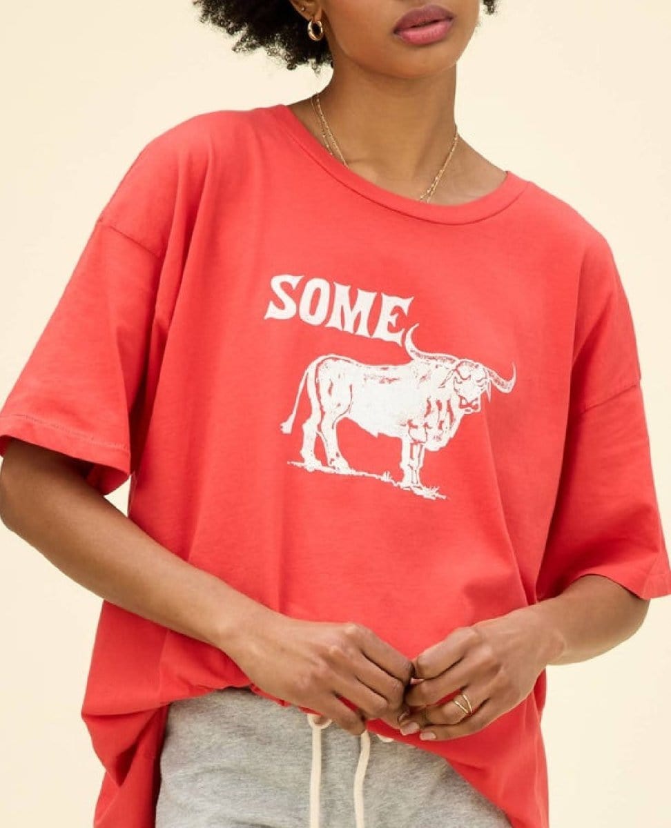 Some Bull Vintage Red Merch Tee - PINK ARROWS