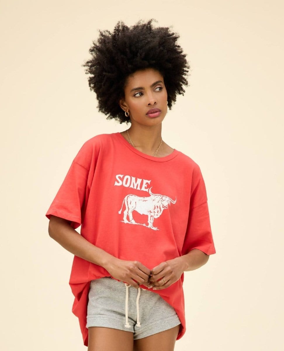 Some Bull Vintage Red Merch Tee - PINK ARROWS
