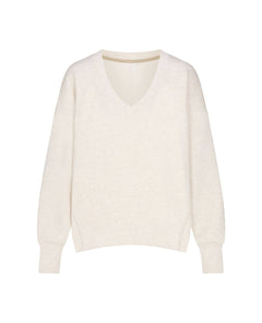 Spanx® Airessentials Brushed V - neck Tunic Heather Cream - PINK ARROWS