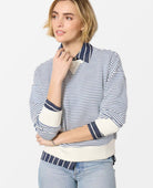 Spanx® Airessentials Crewneck Navy Stripe - PINK ARROWS