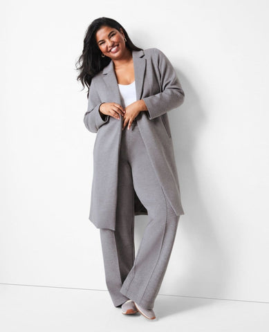Spanx® Airessentials Long Jacket Heather Grey - PINK ARROWS