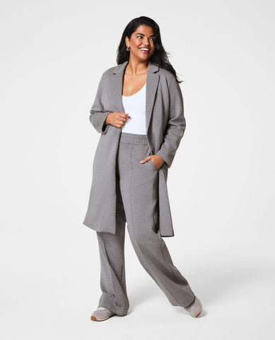 Spanx® Airessentials Long Jacket Heather Grey - PINK ARROWS