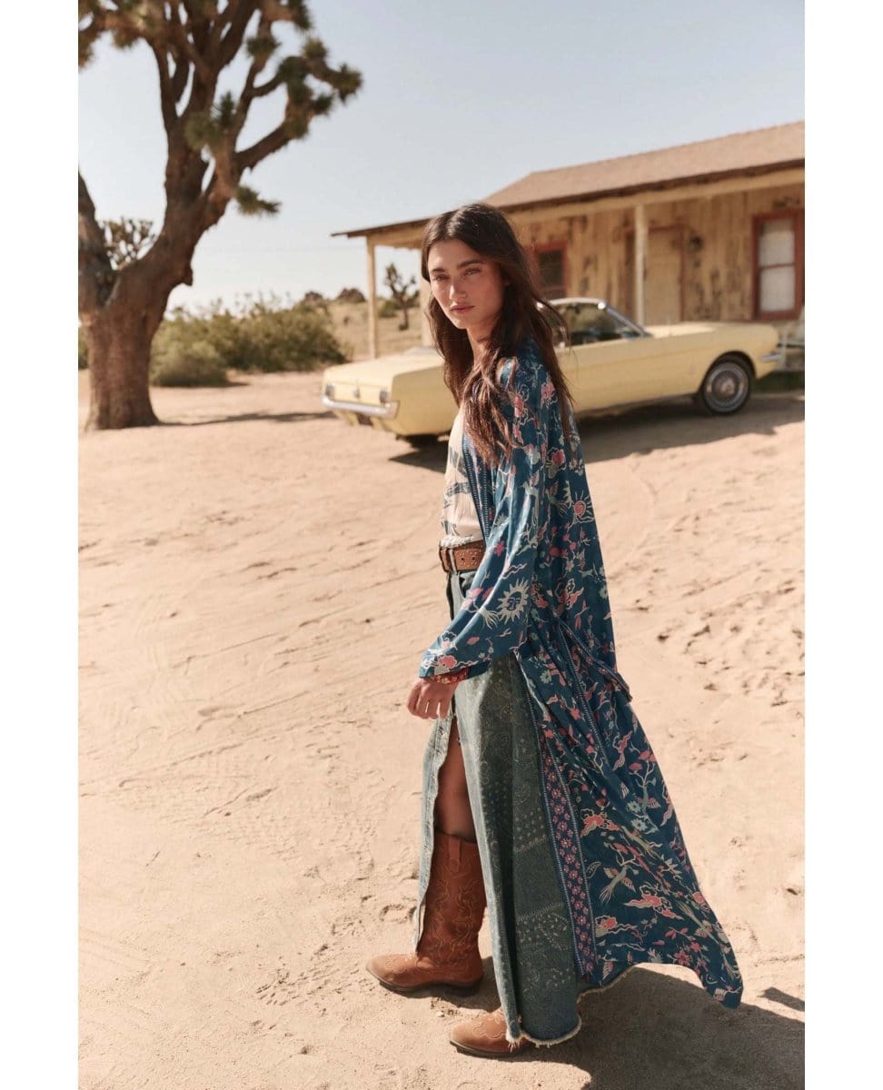Spell Desert Bandita Kimono Cobalt - PINK ARROWS